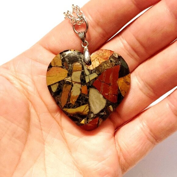 Maligano Jasper Heart Pendant Necklace – Love & Transformation - Picture 5 of 8